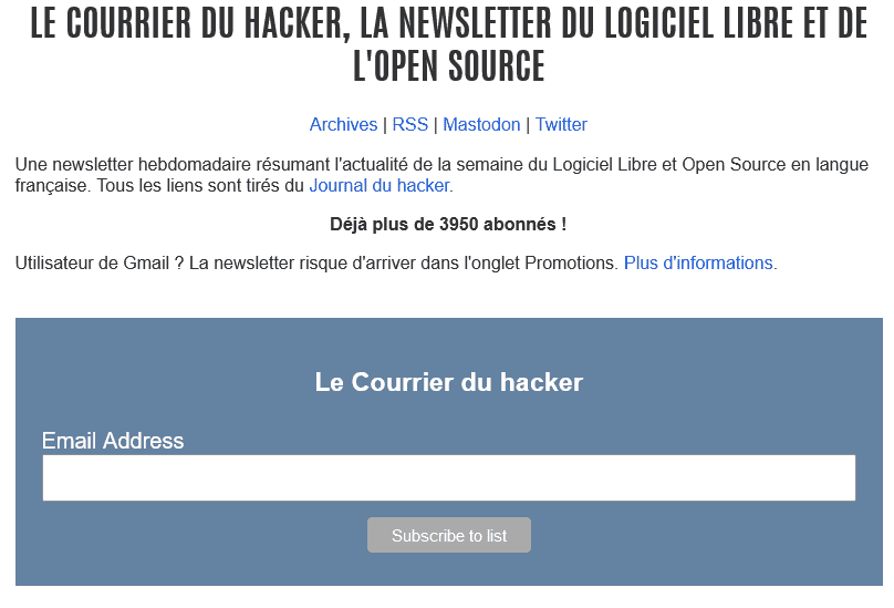 Le Courrier Du Hacker, a Tech newsletter