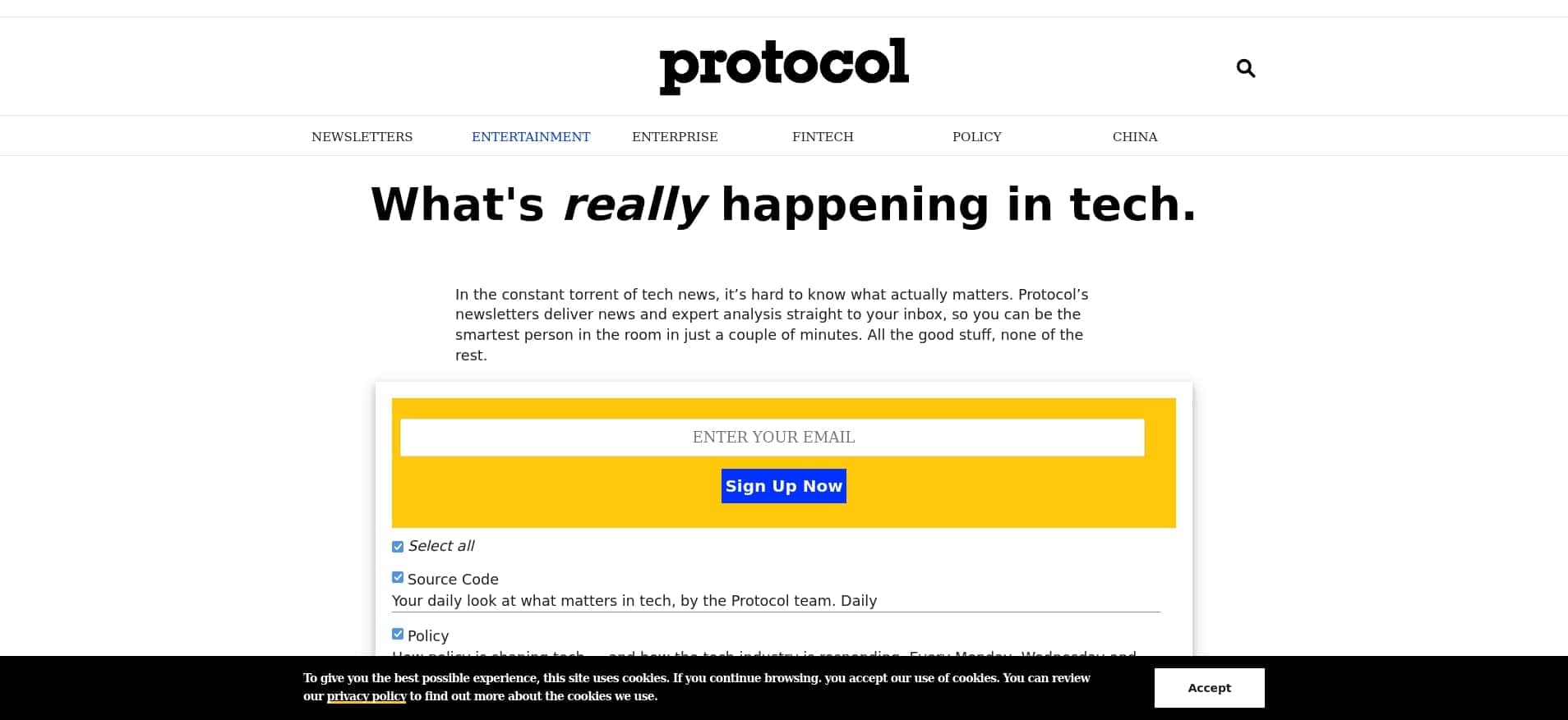 Protocol, a Tech newsletter