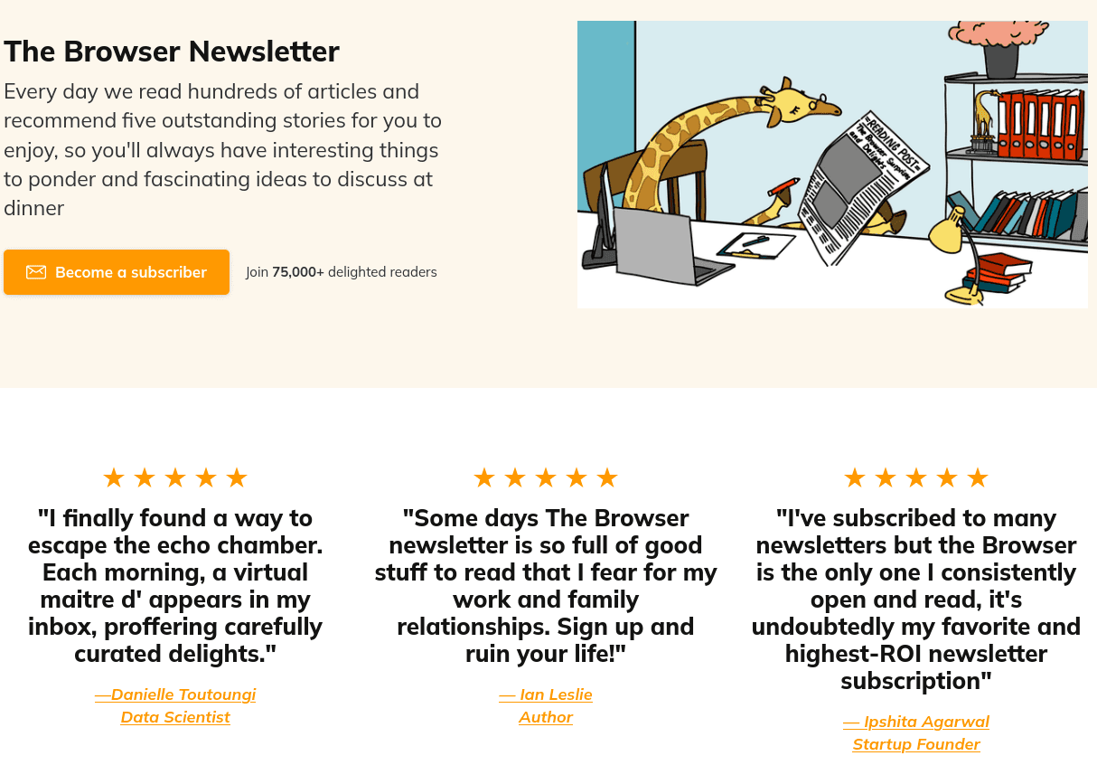 The Browser, a General News newsletter