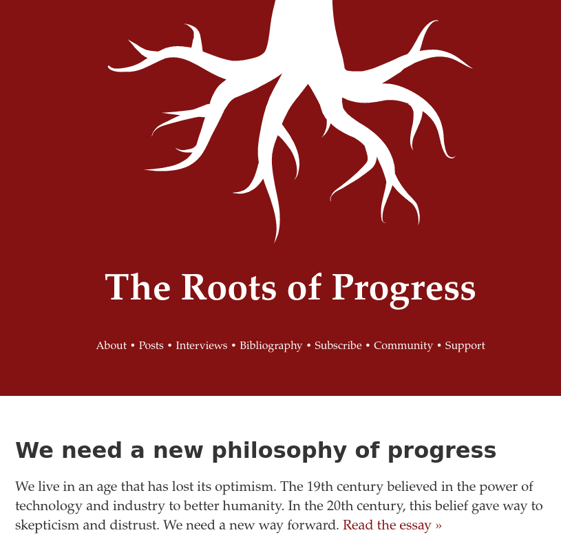 The Roots of Progress, a Tech newsletter