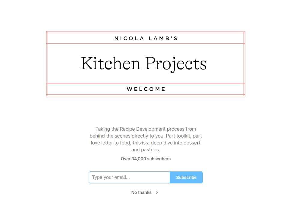 Kitchen Projects, a Food newsletter
