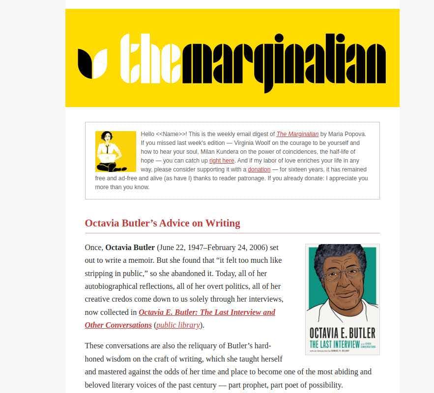 The Marginalian, a Art newsletter