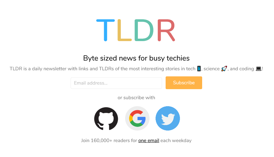 TLDR, a Tech newsletter
